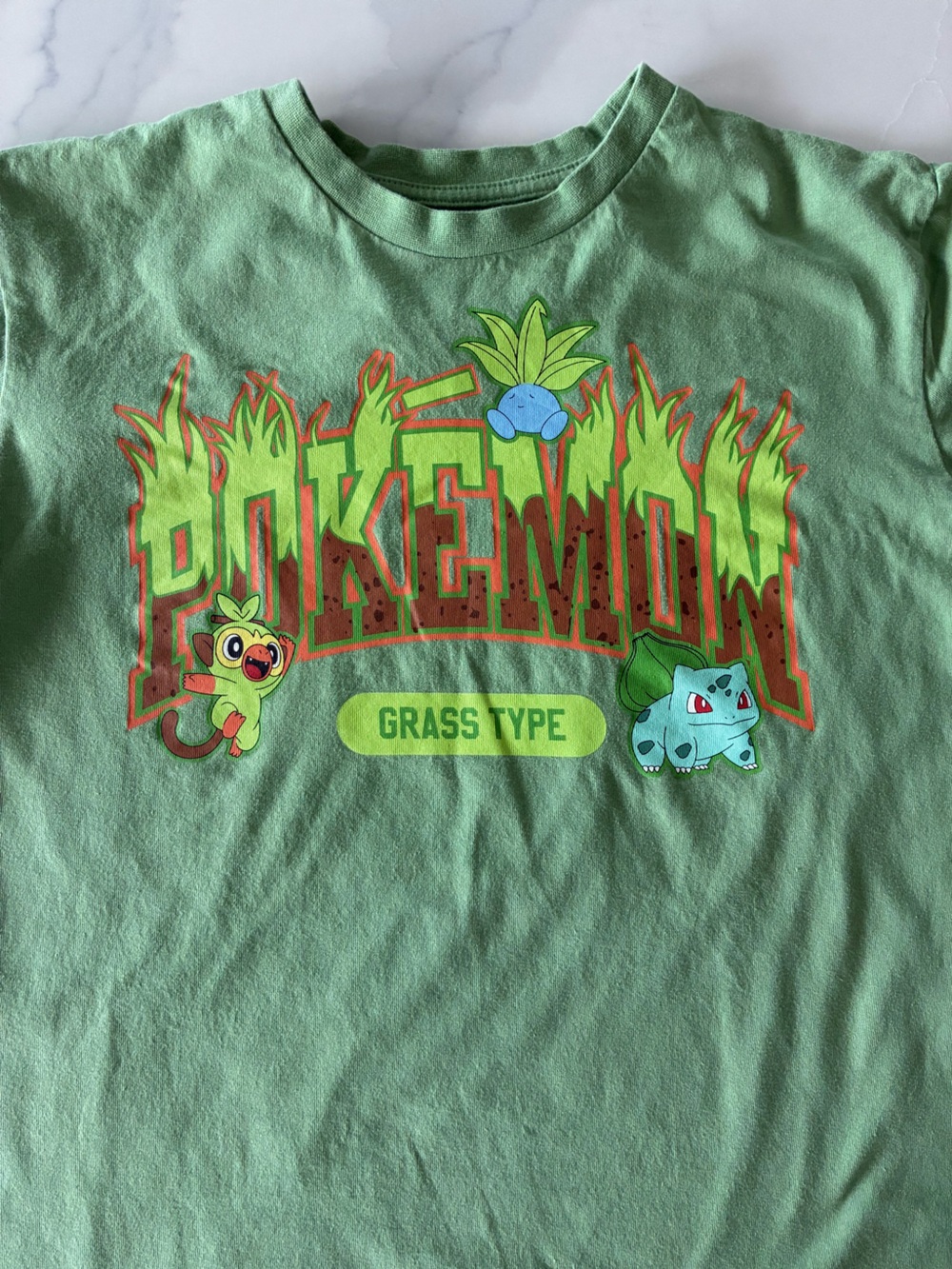 Pokemon Woman’s ' Green Grass‎ Type Graphic Tee with Yellow & Blue Accents - Picture 5 of 8